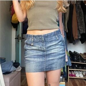 Vintage Denim Mini Skirt